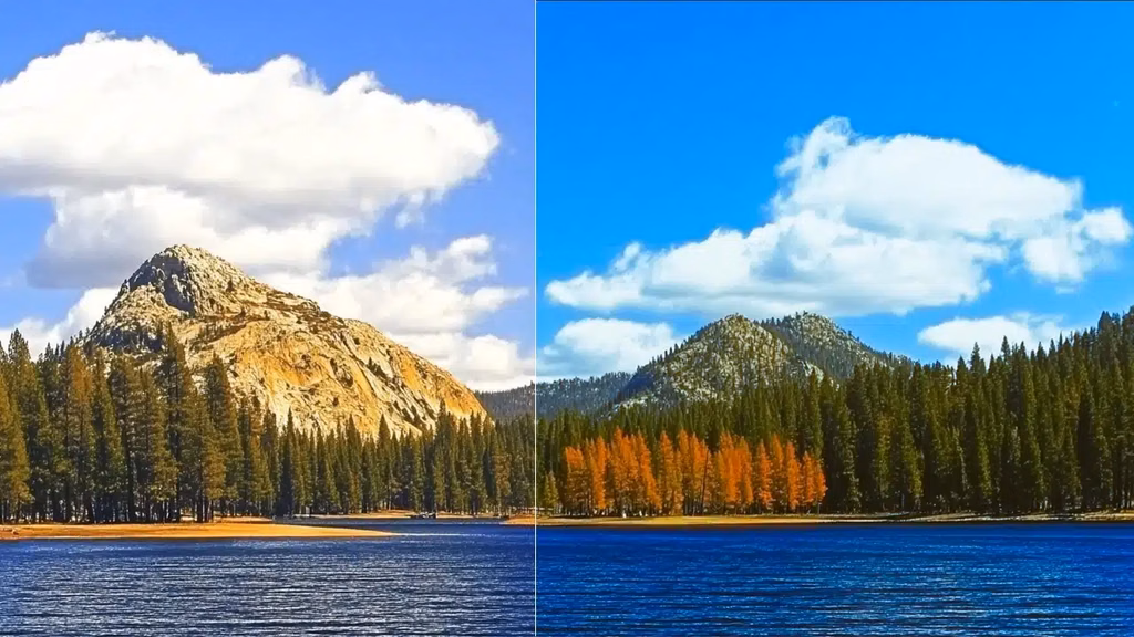 Color grading before and after