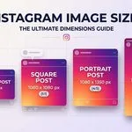 Instagram image sizes infographic — square, portrait, landscape, stories dimensions