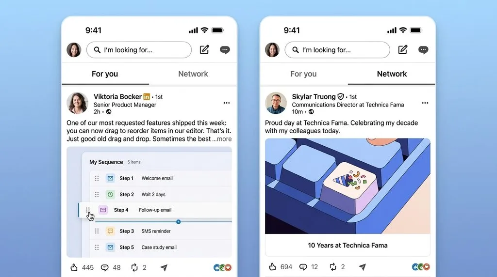 LinkedIn feed post with image and text layout in the mobile app