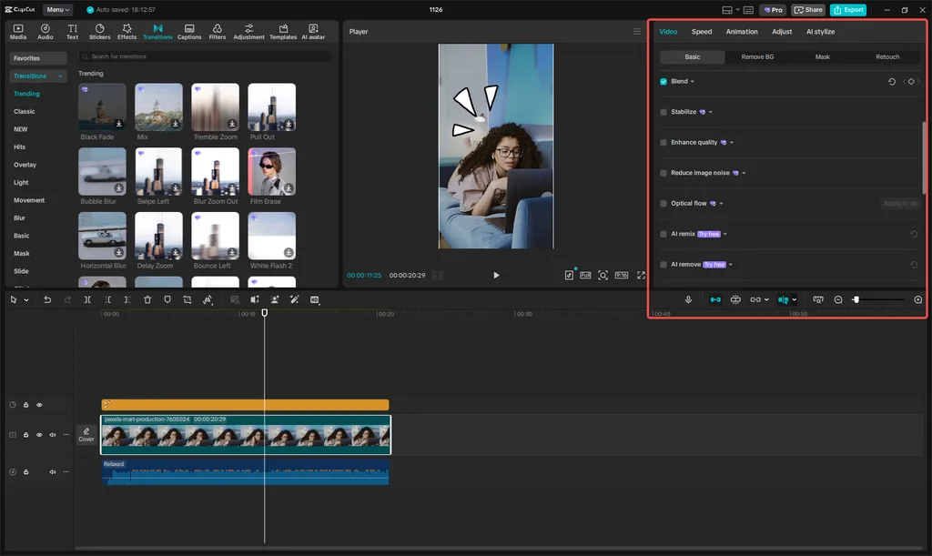 CapCut timeline on desktop — fast, free, and built for short-form social video